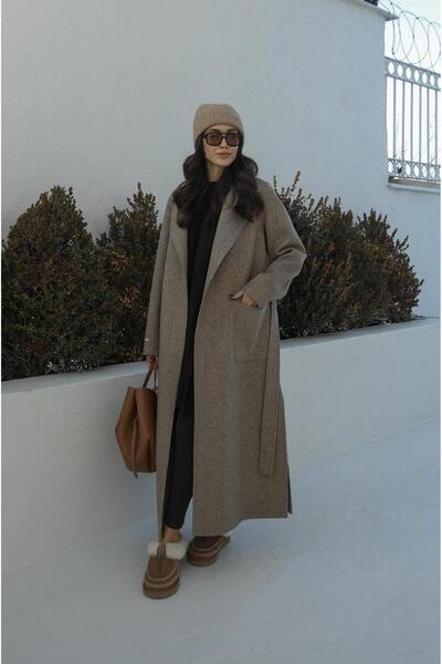Havoş Brown Belted Wool Coat