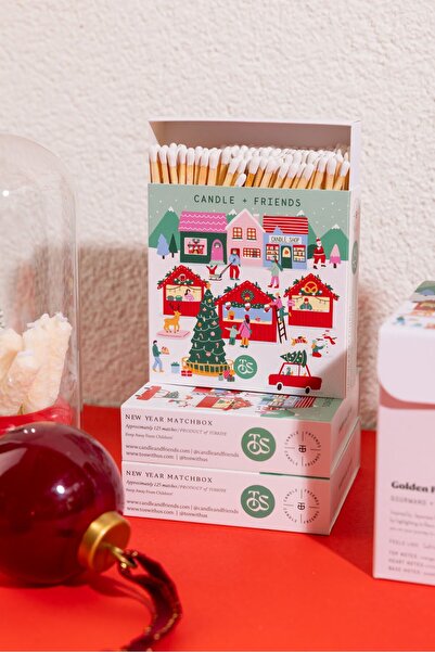 Genel Markalar No.6 Golden Pumpkint Yılbaşı Özel Kırmızı Uçlu Uzun Kibrit Kutusu