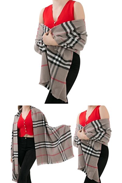 marufshop 1 Piece Women's Large Size Soft Textured Winter Patterned Scarf Shoulder Shawl