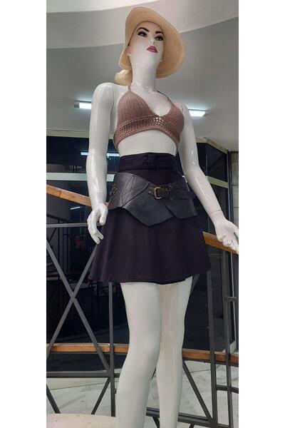 EREN STYLE Boho Antik Tokalı Doğal Taş Detaylı Zımbalı D Hakiki Deri Kemer (8...