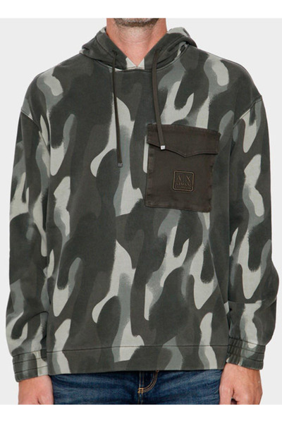 Armani Exchange Kapüşon Yaka Yeşil Erkek Sweatshırt 6DZMHB ZJNHZ 4891