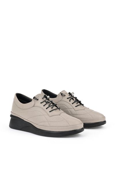 Ziya Pantofi de damă din piele naturală - 1431046 Z707 Piatră