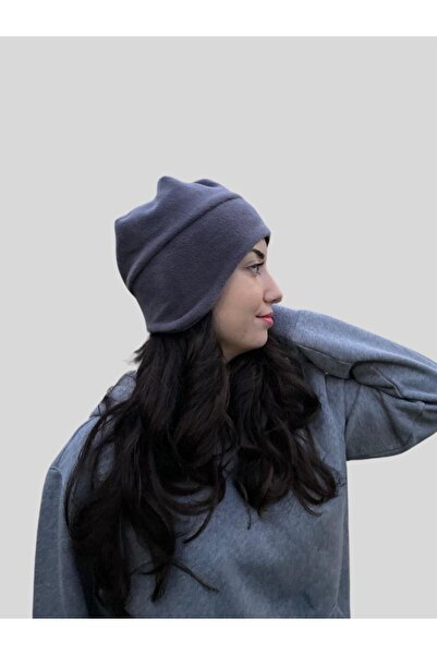 Cosy Club Shop Kadın Gri Kulak Koruyuculu Kışlık Soğuk Geçirmez Outdoor Iç Dış Polar Bere