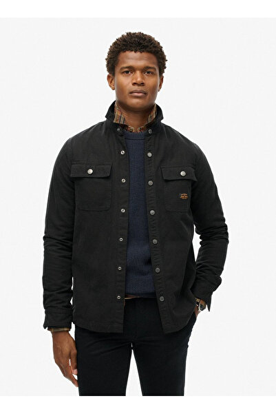 SUPERDRY Normal Siyah Erkek Gömlek M4010730A02A_CANVAS WORKWEAR OVERSH