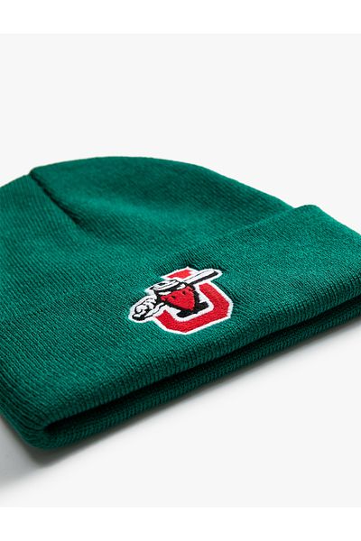 Koton Basic College Beret Baseball Embroidered Fold Detail