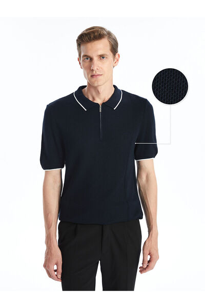 LC Waikiki Ανδρικό μπλουζάκι με κοντό μανίκι με λαιμόκοψη πόλο σε μπλε ναυτικ...