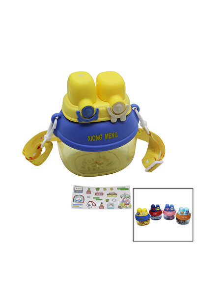 Go İthalat YÜZ MODELİ  - 2 KİLİTLİ KAPAK  RENKLİ MİKA KRİSTAL SULUK MATARA PİPETLİ - NAYLON ÇANTALI - ASKILI 12