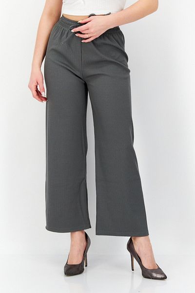 Bebe Women Wide Leg Textured Palazzo Pants, Dark Grey