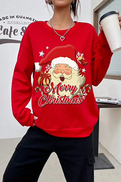 Wish BF سويت شيرت برقبة دائرية سانتا كلوز للجنسين