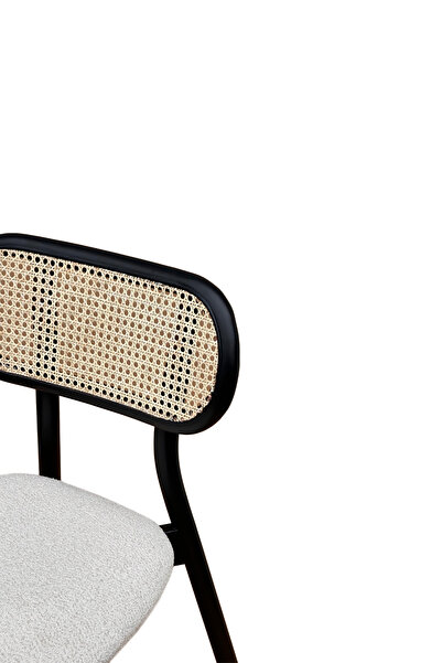 Woodenbend Troy Siyah Ahşap Siyah Natural Hazeranlı Sandalye 2 Adet – Modern İskandinav Tasarım