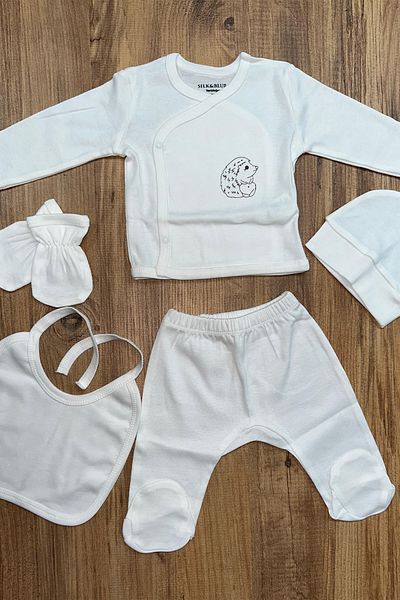 Miabella Home Newborn Baby Set Set of 5, Hospital Discharge Set, Baby Set, Soft Textured 100% Cotton