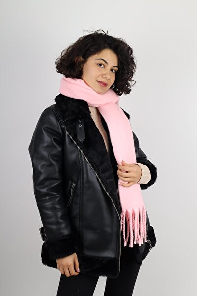 MinaCarin Eșarfă roz pentru femei cu textura moale - șal de umăr