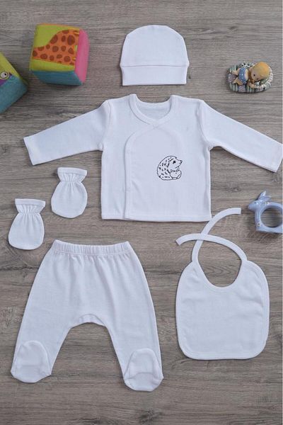 Miabella Home Newborn Baby Set Set of 5, Hospital Discharge Set, Baby Set, Soft Textured 100% Cotton