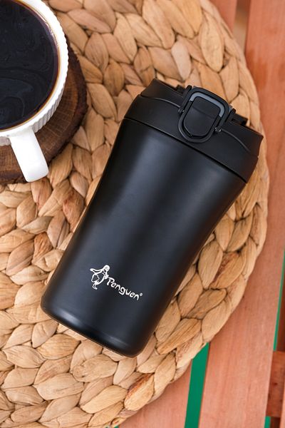 Penguen Thermos Mug 400 ml - Stainless Steel with Straw and Direct Drinking Lid