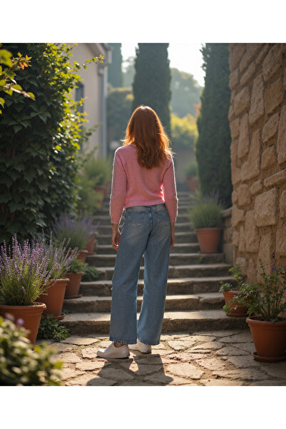 ENZİM JEANS Női 100% pamut széles lábú, bő farmernadrág