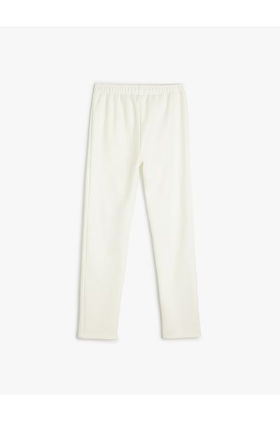 Koton Elastic Waist Basic Trousers with Stitching Detail