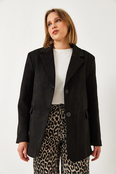 Bianco Lucci Women's Two-Button Suede Jacket 60261244