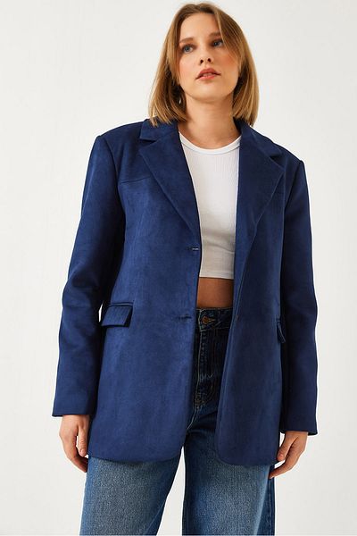 Bianco Lucci Women's Two-Button Suede Jacket 60261244