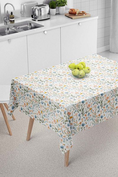 Rivaİstanbul Față de masă albă cu model floral, cârpă de masă, cârpă de picnic