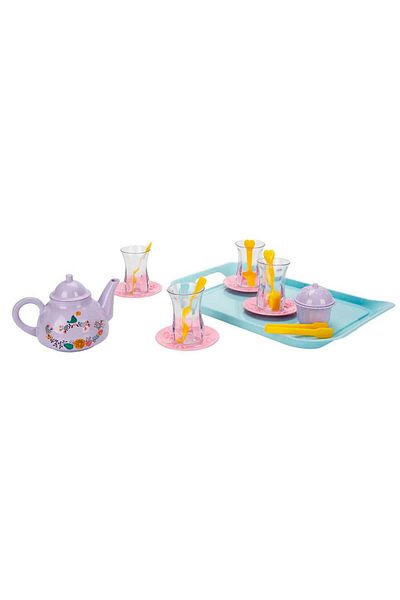 Birlik Oyuncak Thin Waisted Tray Play Set Tea Serving Toy Colorful Educational Set