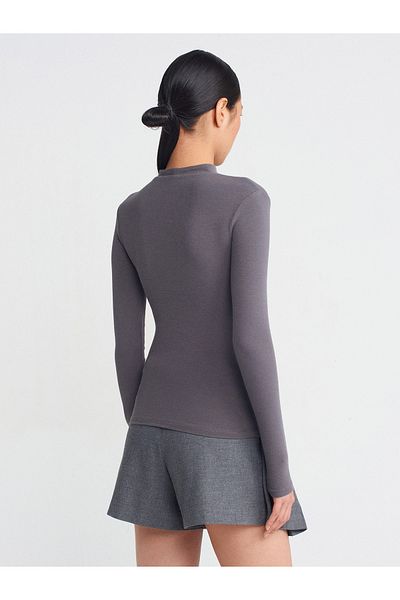 Dilvin 31433 Half Turtleneck Ball-Smoked
