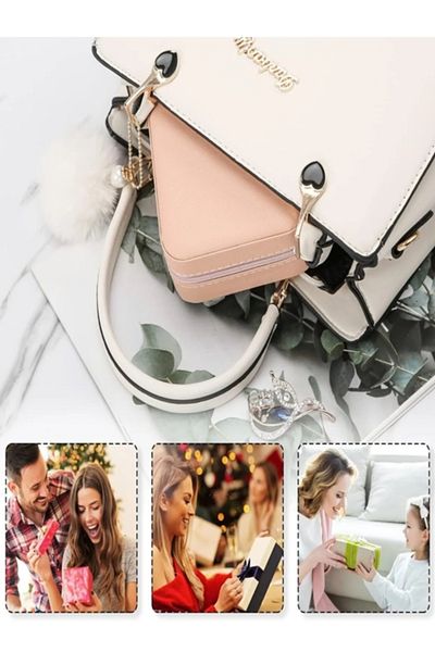 gaman Portable Jewelry Organizer Box with Mirror Inside - Compartment Ring-Earrings-Necklace Organizer Box