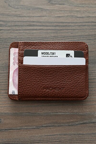 Madmext Tan Genuine Leather Men's Card Holder with Snap Closure 7261