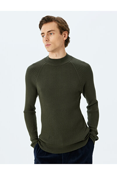 Koton Halbrollkragenpullover aus Strick, Basic, langärmlig