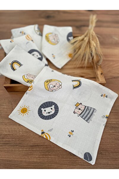 4’lü Müslin Bebek Ağız Mendili Salya Mendili