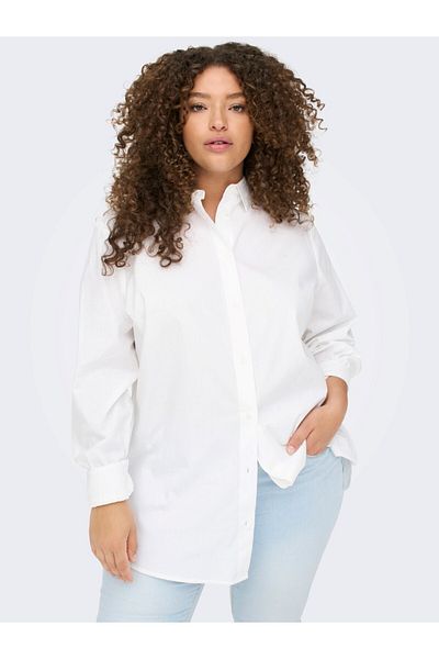 Only Carmakoma Cămașă albă cu mânecă lungă Carmakoma Plus Size pentru femei 15282838