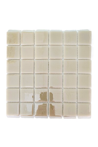 MozaiKristaL Tüm Yüzeyler Için 50x50mm. Bej, 31.5x31.5cm. Fileli Cam Mozaik. ...