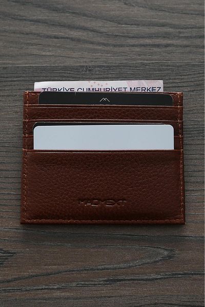 Madmext Ανδρική θήκη καρτών από συνθετικό δέρμα Tan 7253
