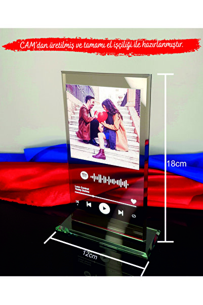 MERTKRİSTAL Spotify Cam Plak, Spotify Barkodlu Kişiye Özel Hediye