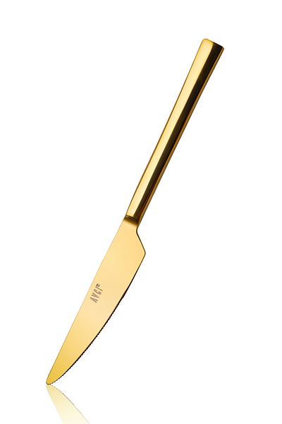 Avcı Classy Titanium Shiny Gold 6 Pieces Dining Knife 18 10 Stainless Steel