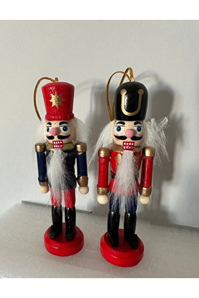 happy new year Fındıkkıran ahşap  yılbaşı ağacı süsü 2 adet