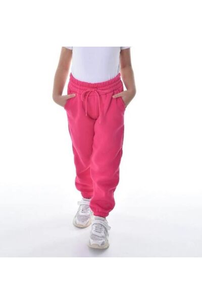 FİTGO Dečije ružičaste Čupkani materijal Elastični porub trenirke