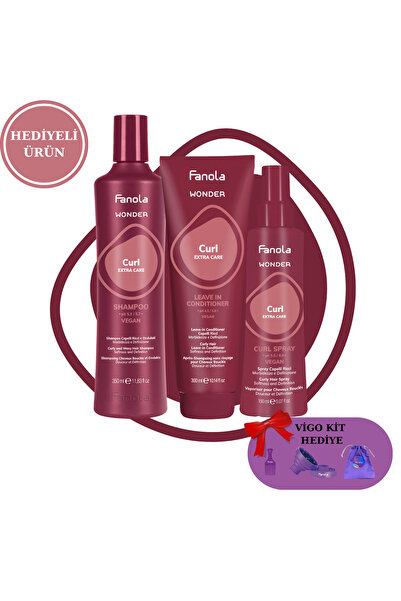Fanola Wonder Curl Bukleli Saçlar İçin Şampuan+Leave-ın Krem+Sprey Set