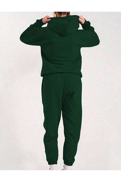 trendgar zumrut πράσινο hoodie & παντελόνι duzzle unisex κάτω από το ust κοστούμι