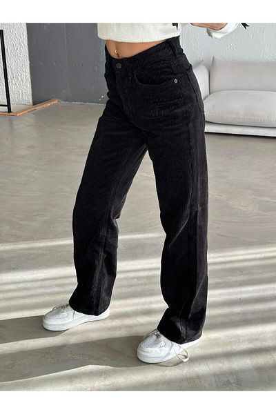 mydukkan.co Black Velvet Palazzo Trousers