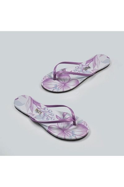 Tkees Tk-2226 Classic Floral Patterned Flip Flops - Multicolored