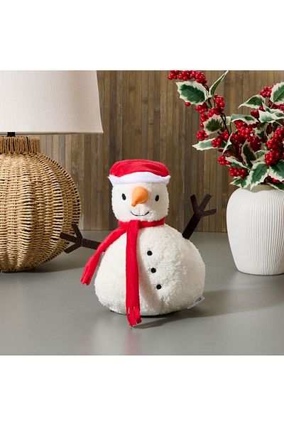Evidea Soft Snowman Figured Pillow - White - 24X16 cm