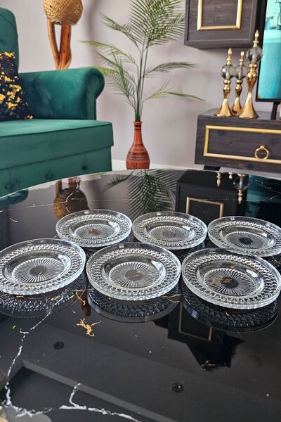 Gülümseten Avm Glass Tea Plate of 6