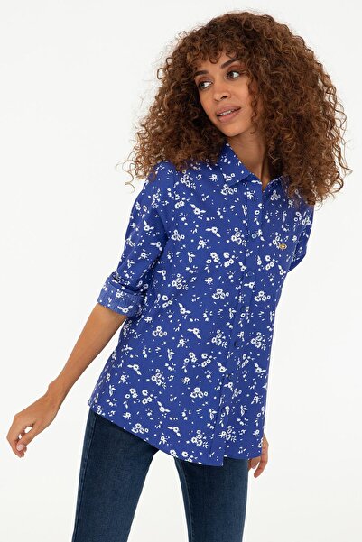 U.S. Polo Assn. Kadın Saks Uzun Kollu Gömlek 1235552