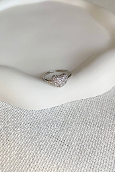 DEMOKAN خاتم نسائي مستورد من سلسلة الزركون بحجر الزركون على شكل قلب سمين قابل...