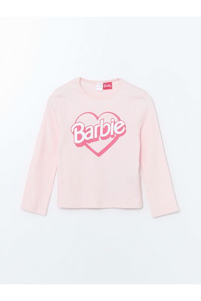 LC Waikiki Tricou pentru fetiță cu mânecă lungă cu imprimeu Barbie