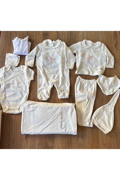 Pierre Cardin Newborn Hospital Discharge Set - 100% Cotton, 10 Pieces, Boxed
