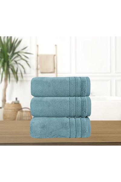 Lucy and Home Micropamut, Set de prosoape din 3 piese cu dungi 40x60cm