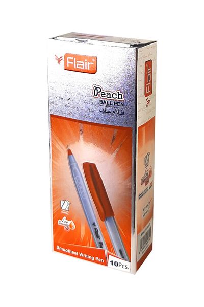 Flair Peach Ball Pen 1.0mm Set of 10 pcs, Red