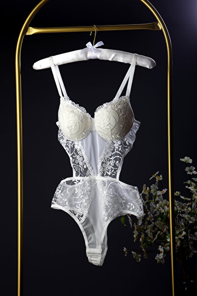 VALLERIA Blossom Destekli Brode Bodysuit