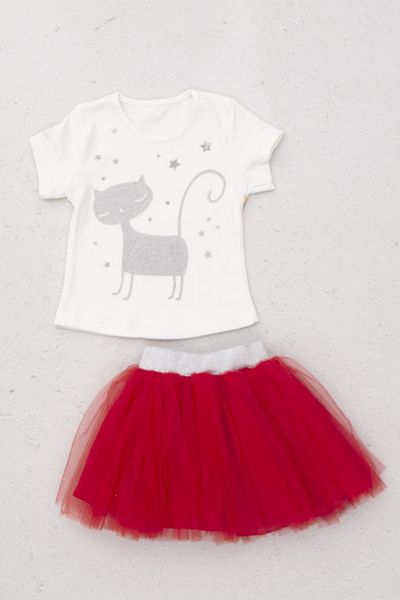META MODA Girl's Cat Tutu Double Set
